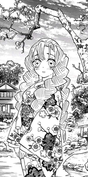 Demon Slayer Manga Characterin Kimono Wallpaper