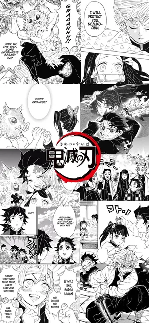 Demon Slayer Manga Collage Wallpaper