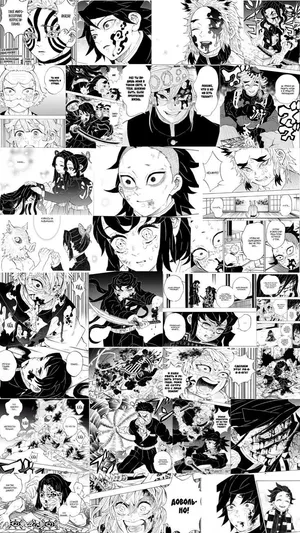 Demon Slayer Manga Collage Wallpaper