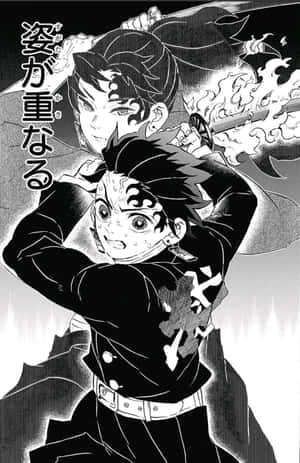 Demon Slayer Manga Panel Tanjiroand Yoriichi Wallpaper
