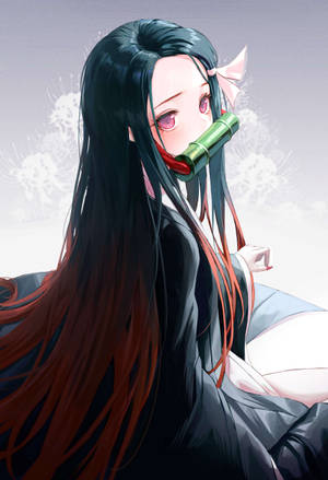 Demon Slayer Nezuko Cute Face Wallpaper