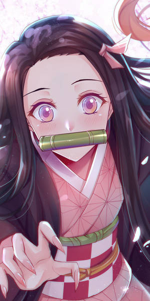 Demon Slayer Nezuko Cute Face Wallpaper