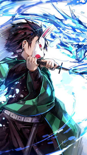 Demon Slayer Tanjiro Swirling Water Wallpaper