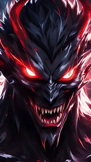 Demonic Anime Villain Face Wallpaper