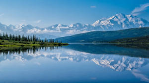 Denali With Serene Lake Wallpaper