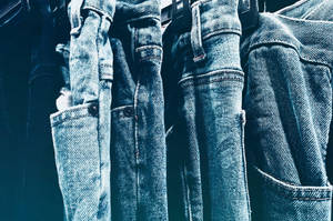 Denim Blue Jeans Hanging Wallpaper