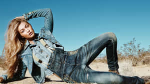 Denim Fashion In Desert Wallpaper