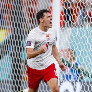 Denmark National Football Team Shouting Andreas Christensen Wallpaper