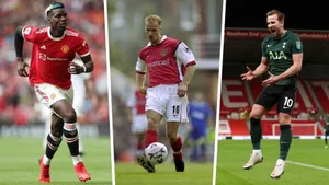 Dennis Bergkamp With Paul Pogba And Harry Kane Wallpaper