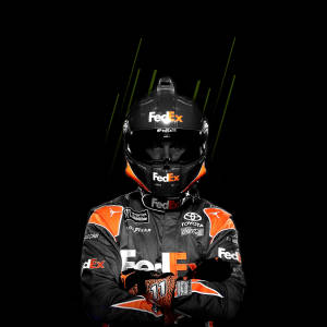 Denny Hamlin Black Fedex Racing Suit Wallpaper