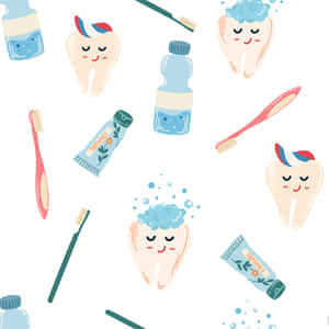 Dental Care Pattern Illustration Wallpaper