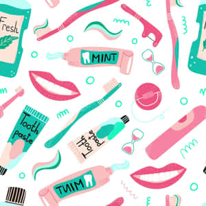 Dental_ Hygiene_ Pattern_ Illustration Wallpaper