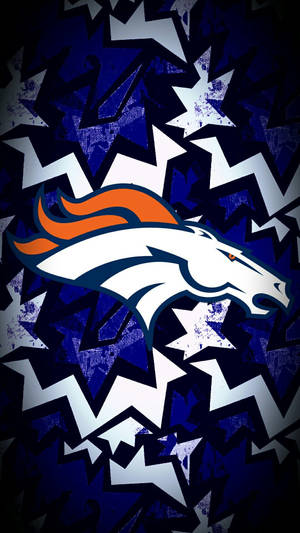 Denver Broncos Blue White Doodle Wallpaper