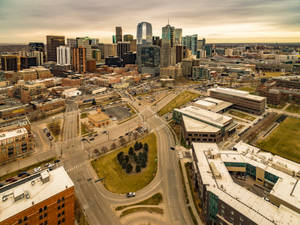 Denver's Mega City Drone Shot Wallpaper