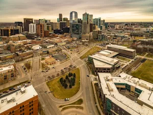 Denver's Mega City Drone Shot Wallpaper