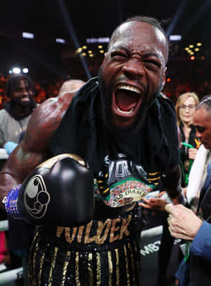 Deontay Wilder Victory Celebration Wallpaper