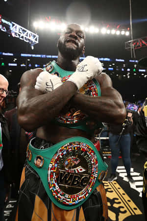 Deontay Wilder Victory Celebration Wallpaper