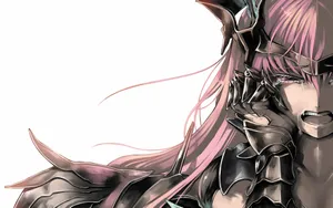 Depressed Anime Girl Black Armor Wallpaper
