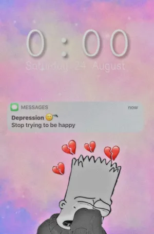 Depressed Bart Simpson Stop Trying Wallpaper
