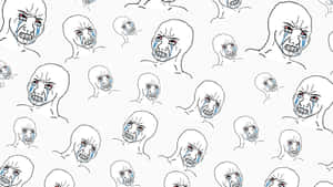 Depressed Face Meme Pattern Wallpaper
