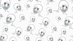 Depressed Face Meme Pattern Wallpaper