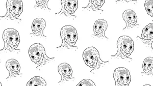 Depressed Face Meme Pattern Wallpaper