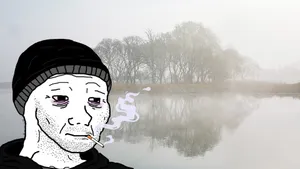 Depressed Face Meme Smoking Wallpaper