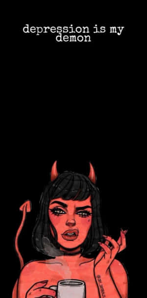 Depression My Demon Artwork Wallpaper