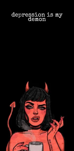 Depression My Demon Artwork Wallpaper