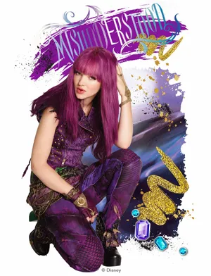 Descendants - A Purple Haired Girl With Purple Hair Wallpaper