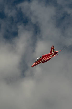 Descending Red Jet Iphone Wallpaper