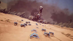 Desert_ Battle_ Scene_ R T S_ Game Wallpaper