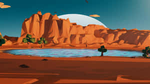 Desert Oasis_ Abstract Landscape.jpg Wallpaper