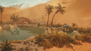 Desert Oasis Exploration Wallpaper
