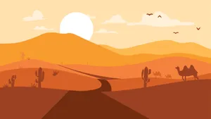 Desert Road At Sunset Wallpaper
