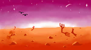 Desert Twilight Dreamscape Wallpaper