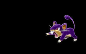 Desktop Wallpaper Of Pokemon Rattata In Black Background Wallpaper