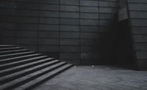 Desolate Black Stair Wall Wallpaper