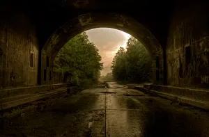 Desolate Under Tunnel Passage Wallpaper