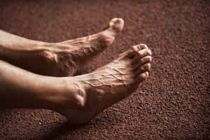 Detailed View Of Male Feet With Prominent Veins Wallpaper