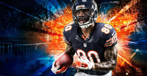 Determined Wide Receiver Ready For Action Wallpaper