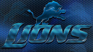 Detroit Lions Blue Honeycomb Logo Wallpaper