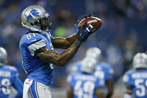 Detroit Lions Receiver Catching Football Wallpaper