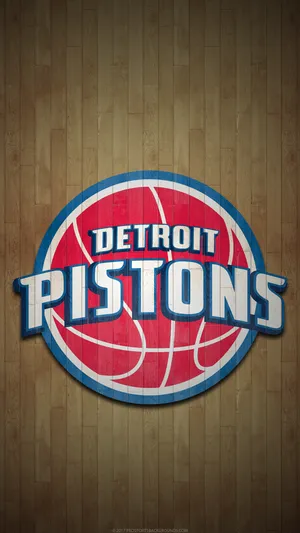 Detroit Pistons Logo Proudly Displayed On The Court Wallpaper