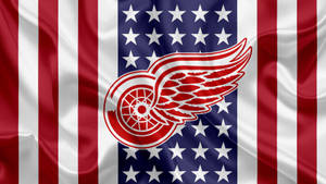 Detroit Red Wings And American Flag Wallpaper