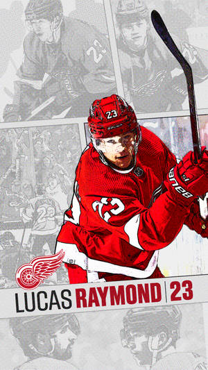 Detroit Red Wings Lucas Raymond Wallpaper