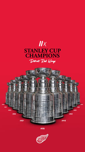 Detroit Red Wings Silver Trophies Wallpaper