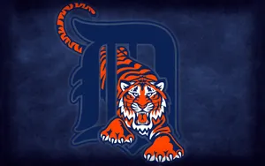 Detroit Tigers Logo With Animal Tiger Wallpaper