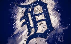 Detroit Tigers Logo With Splash Of Paint Wallpaper