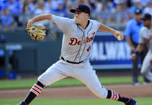 Detroit Tigers Pitcher Action Shot Wallpaper